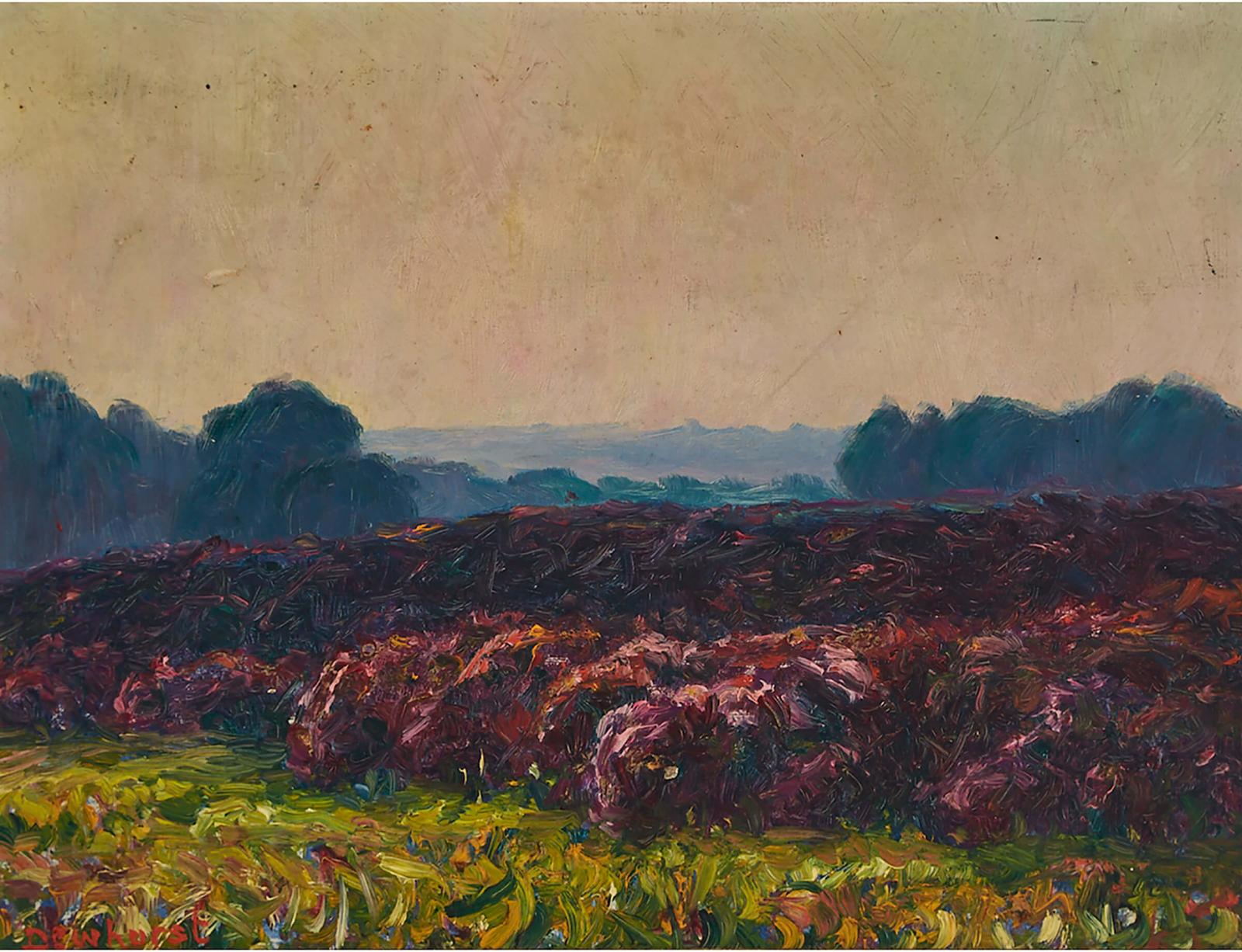 Wynford Dewhurst (1864-1941) - Heatherlands In Scotland; Heatherlands With Tree And Figure