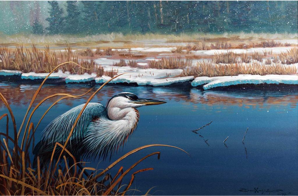 Don Ningewance (1948) - Blue Heron in Winter