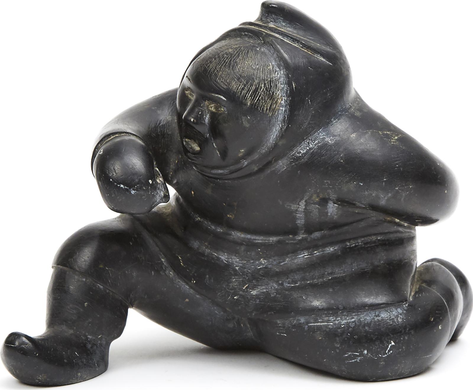 Moses Aupaluktuk (1924-1983) - Crouching Hunter Pulling In Catch