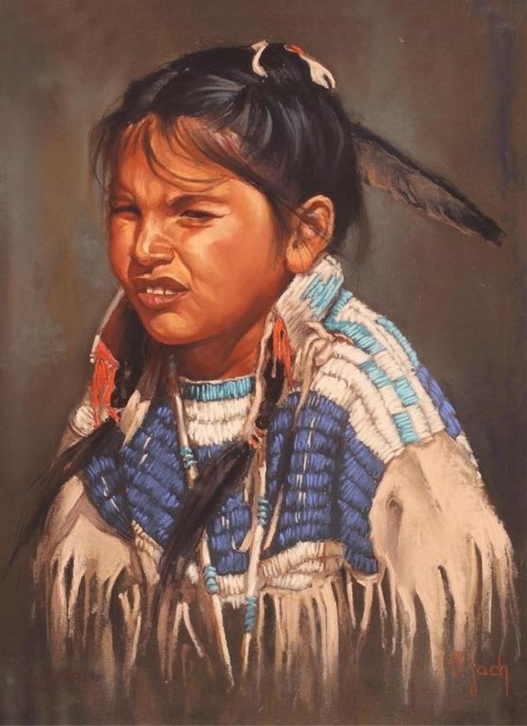 Vilem Zach (1946) - Portrait Of A Girl In Ceremonial Dress