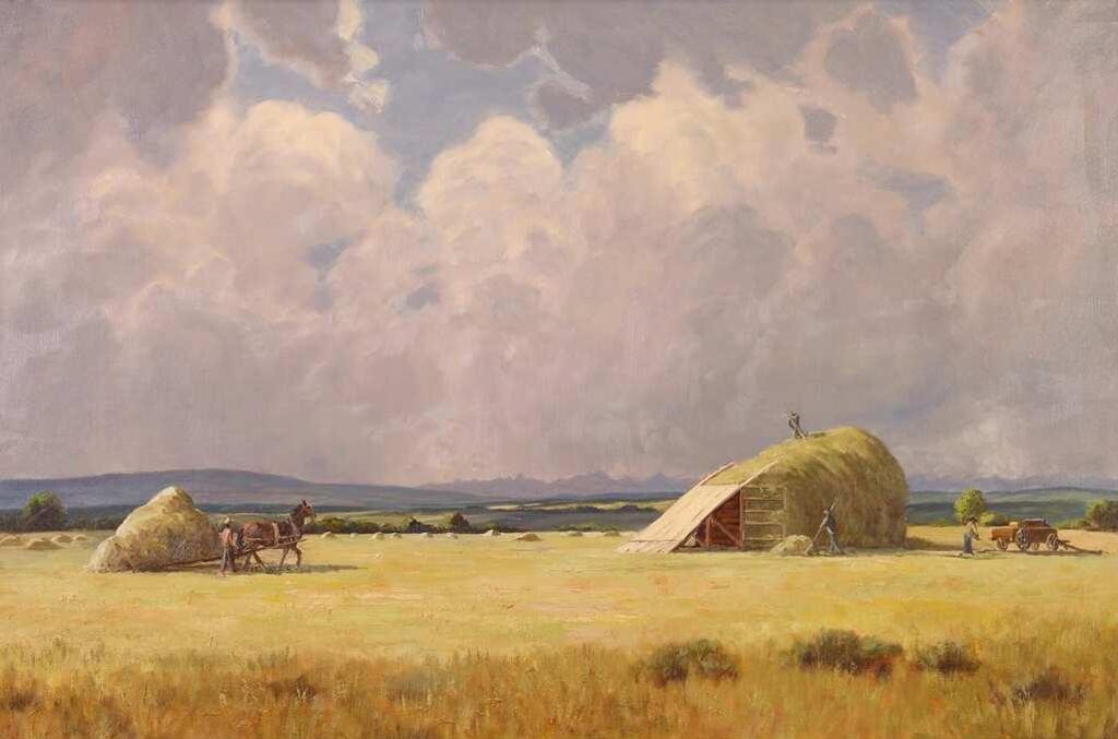 Roland Gissing (1895-1967) - Haying Scene; 1967*
