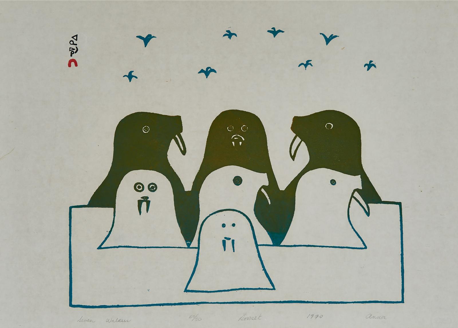 Anna Kingwatsiak (1911-1971) - Seven Walrus
