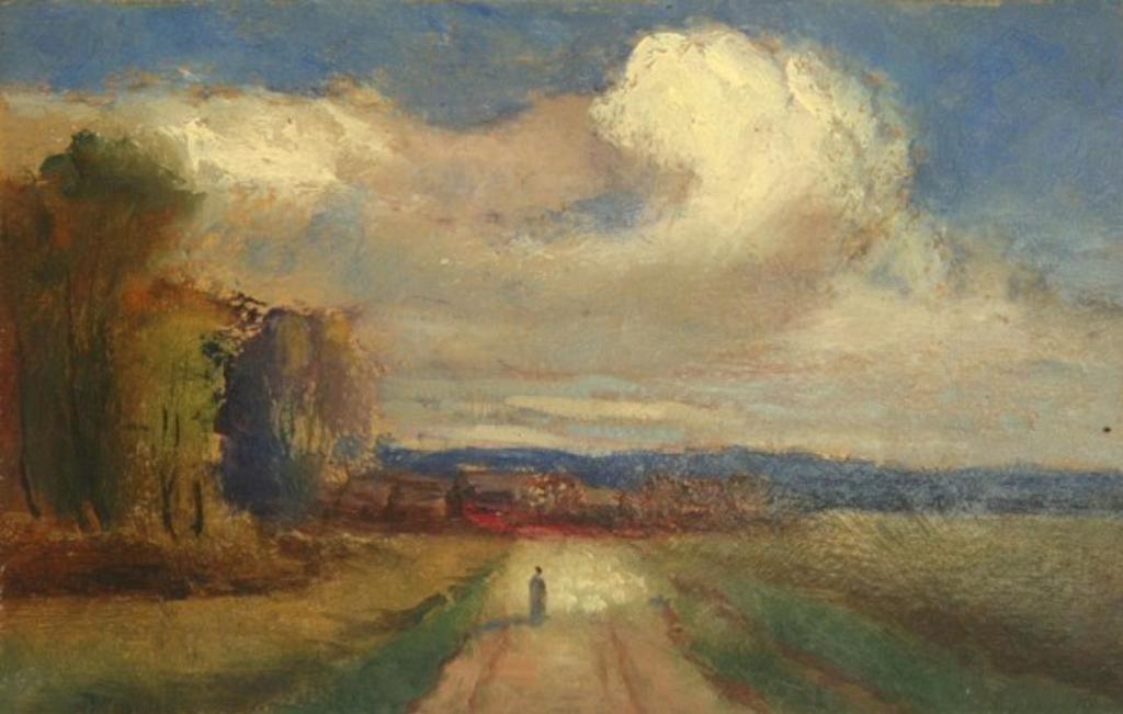 John A. Hammond (1843-1939) - Figure on a Meadow Lane, Sackville, New Brunswick