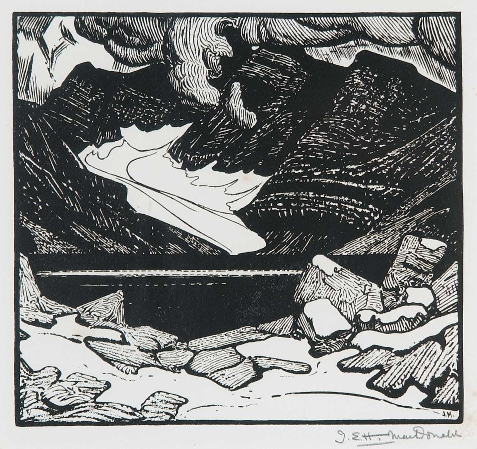 James Edward Hervey (J.E.H.) MacDonald (1873-1932) - A Glacial Lake, Rocky Mountains #82/100