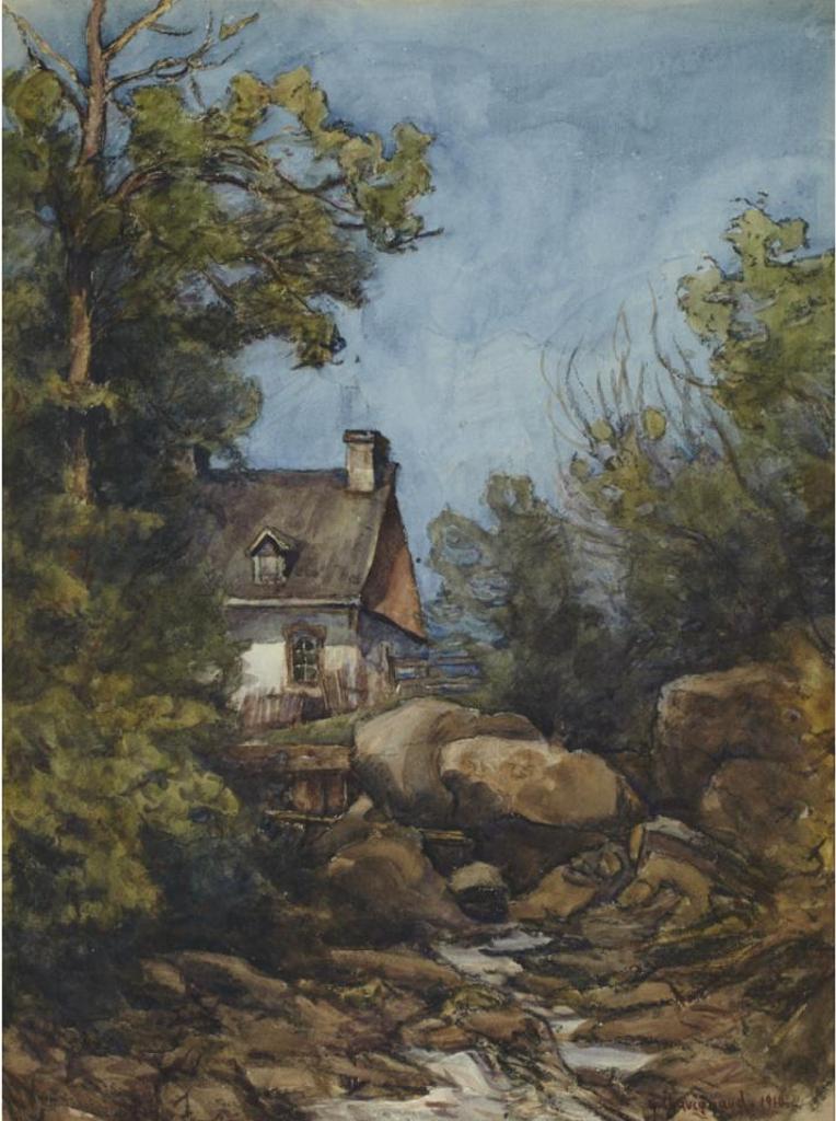 Georges Chavignaud (1865-1944) - Cottage With Creek Below