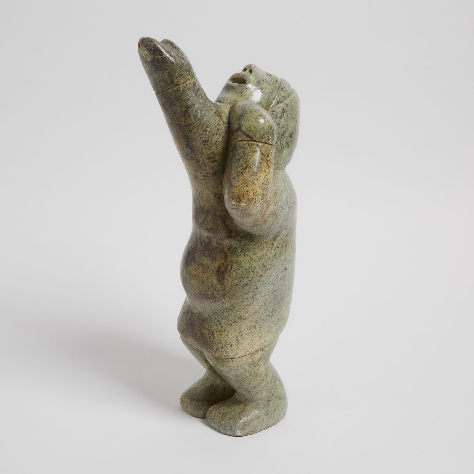 Abraham Apakark Anghik (1951) - Figure With Arm Raised Toward The Sky