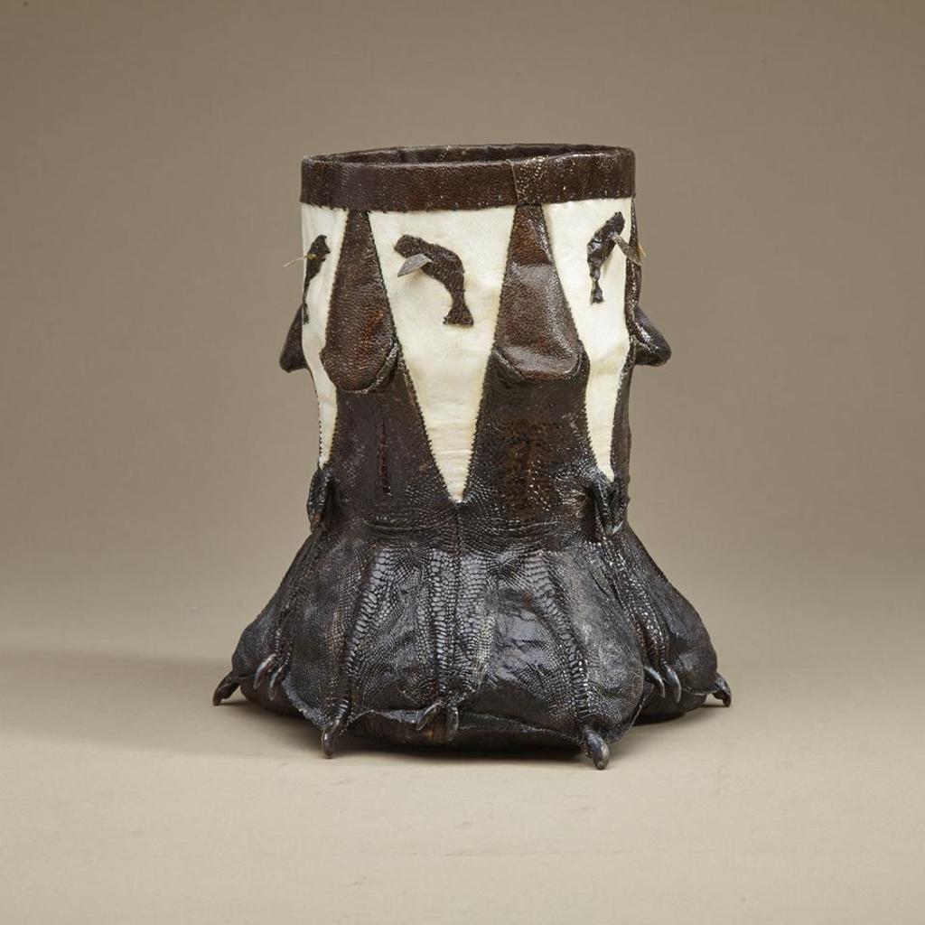 Igah Hainnu (1962) - Goose Foot Basket With Appliqued Swimming Whales