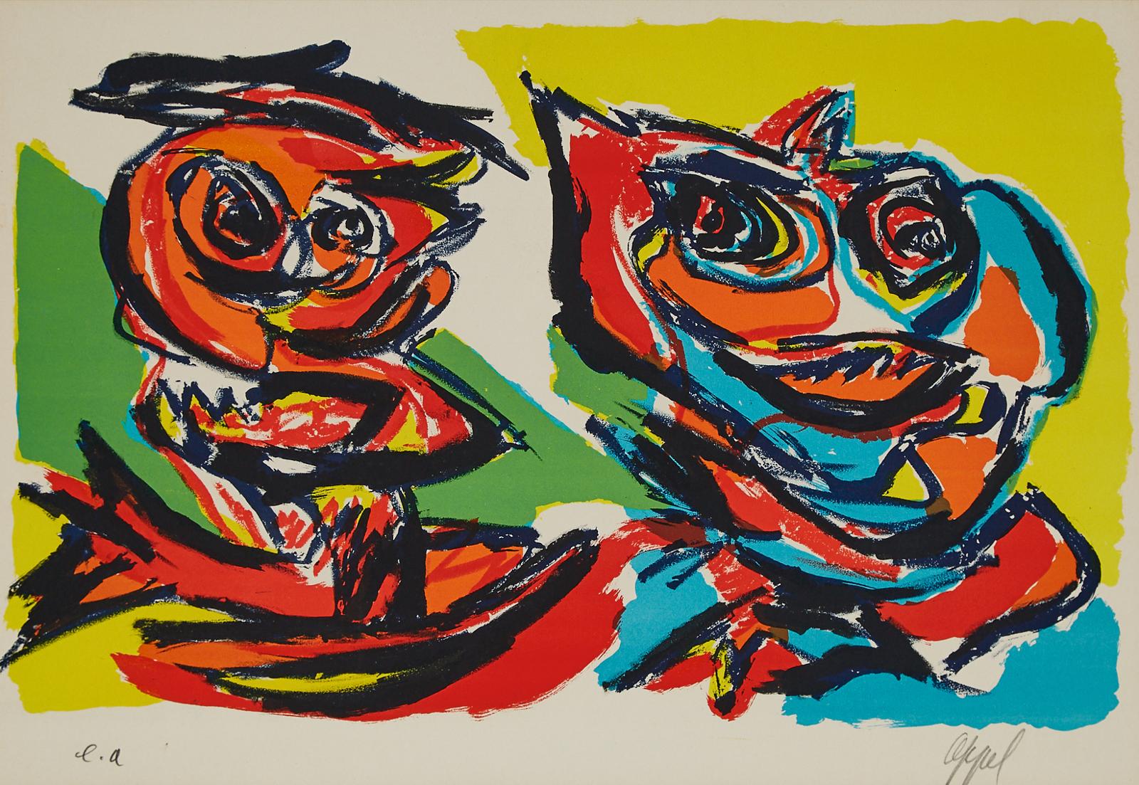 Karel Appel (1921-2006) - Deux Personages, 1966 (Cover Design For