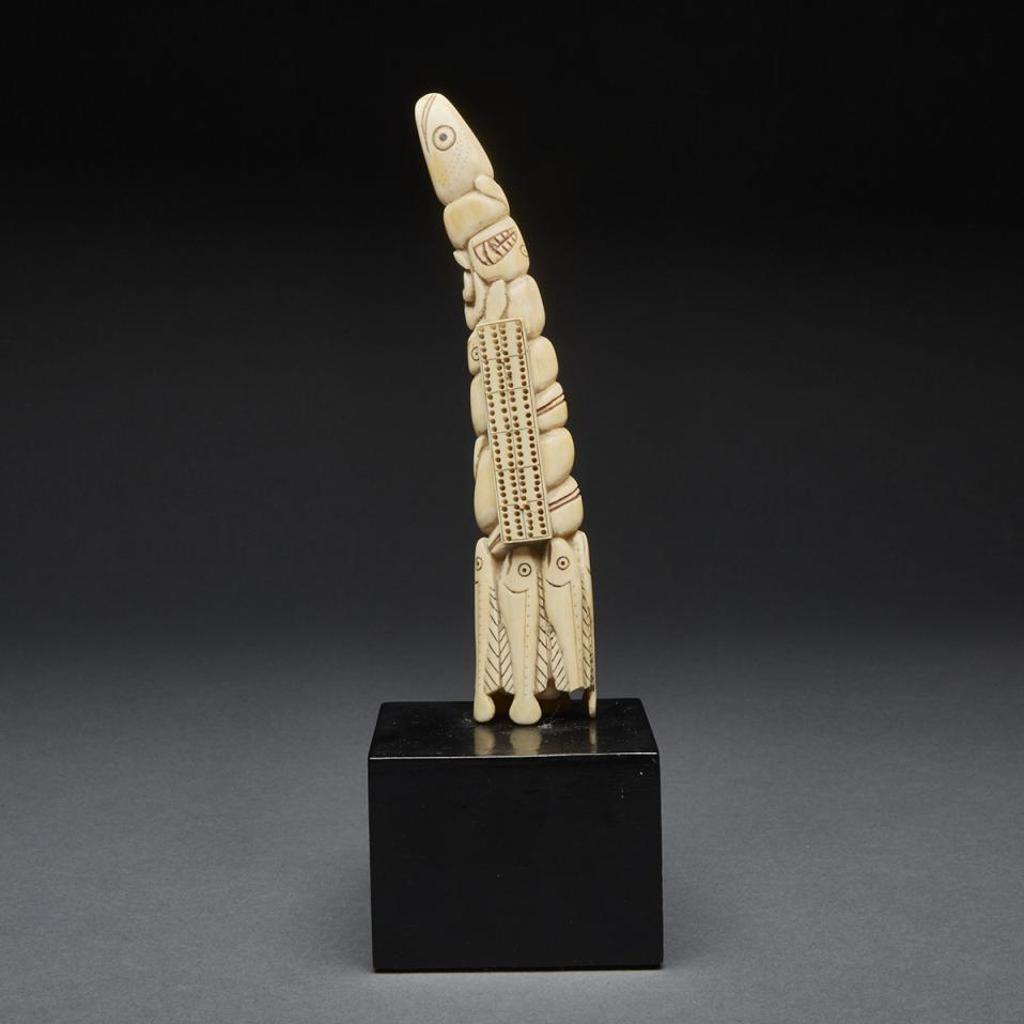 Cribbage Board - Ivory, Red And Black Ink