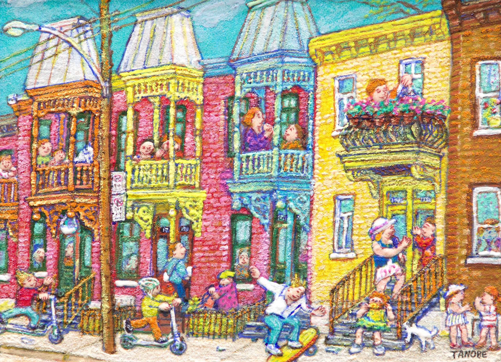 Miyuki Tanobe (1937) - Quatre belles maisons sur la Rue de Bullion, 2013