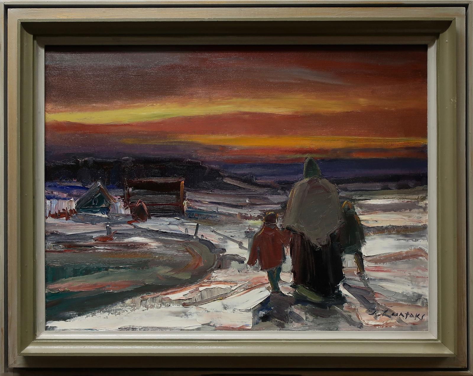 Janis Rudolfs Zuntaks (1906-1985) - Untitled (Mother & Children Returning Home)