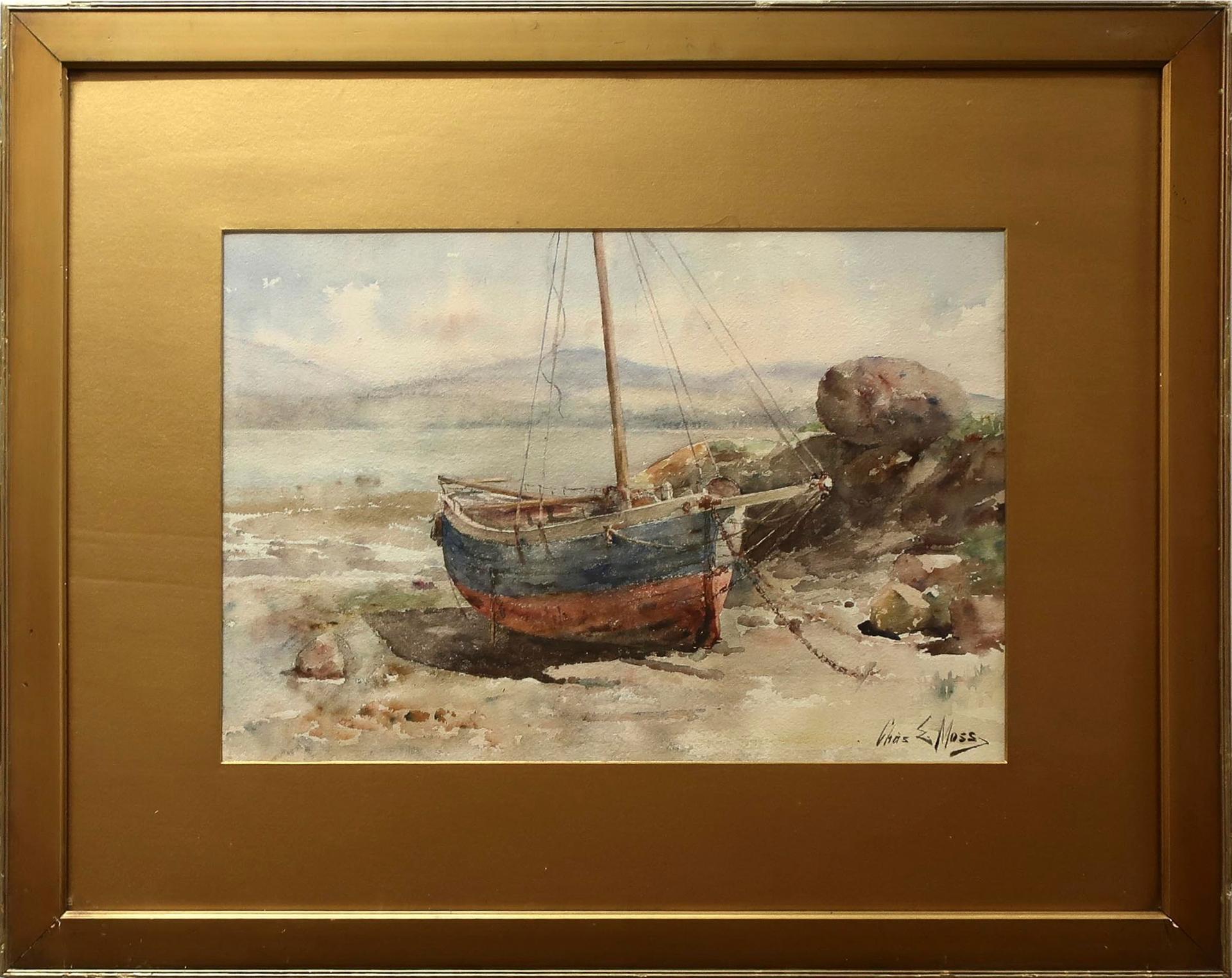Charles Eugene Moss (1860-1901) - Untitled (Beached Boat)