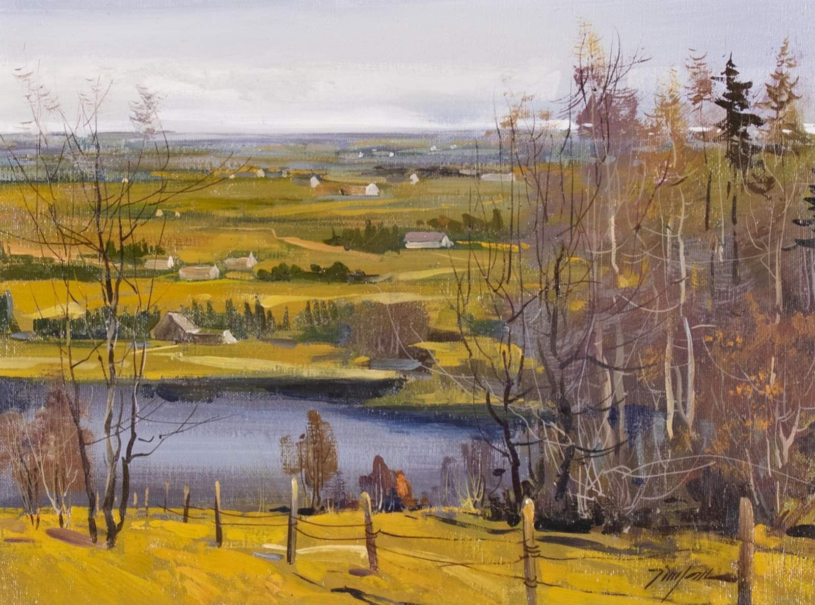Tinyan Tin Yan Chan (1942) - Viewpoiont Overlooking Farmland And A River Valley