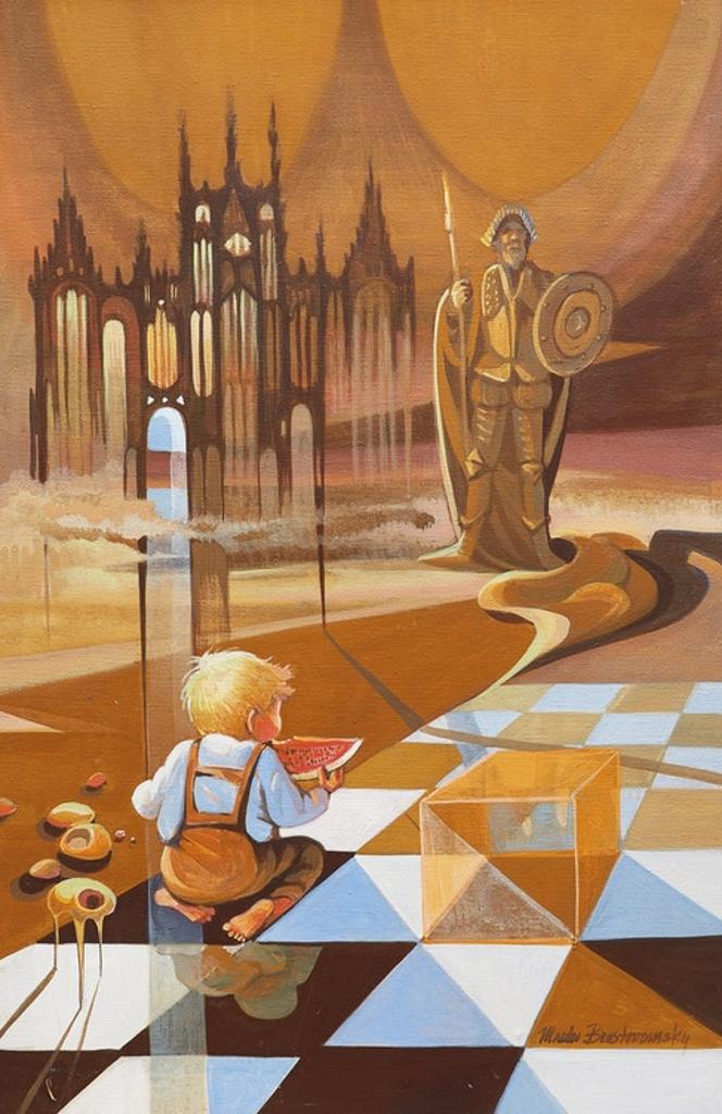 Marta Brestovansky - Soldier and Child in Surreal Landscape