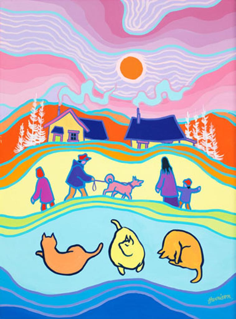 Ted Harrison (1926-2015) - Cats in the Sun