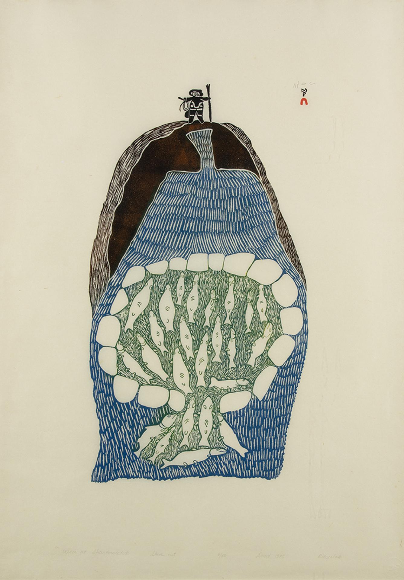 Pitseolak Ashoona (1904-1983) - Weir at Shartoweetok