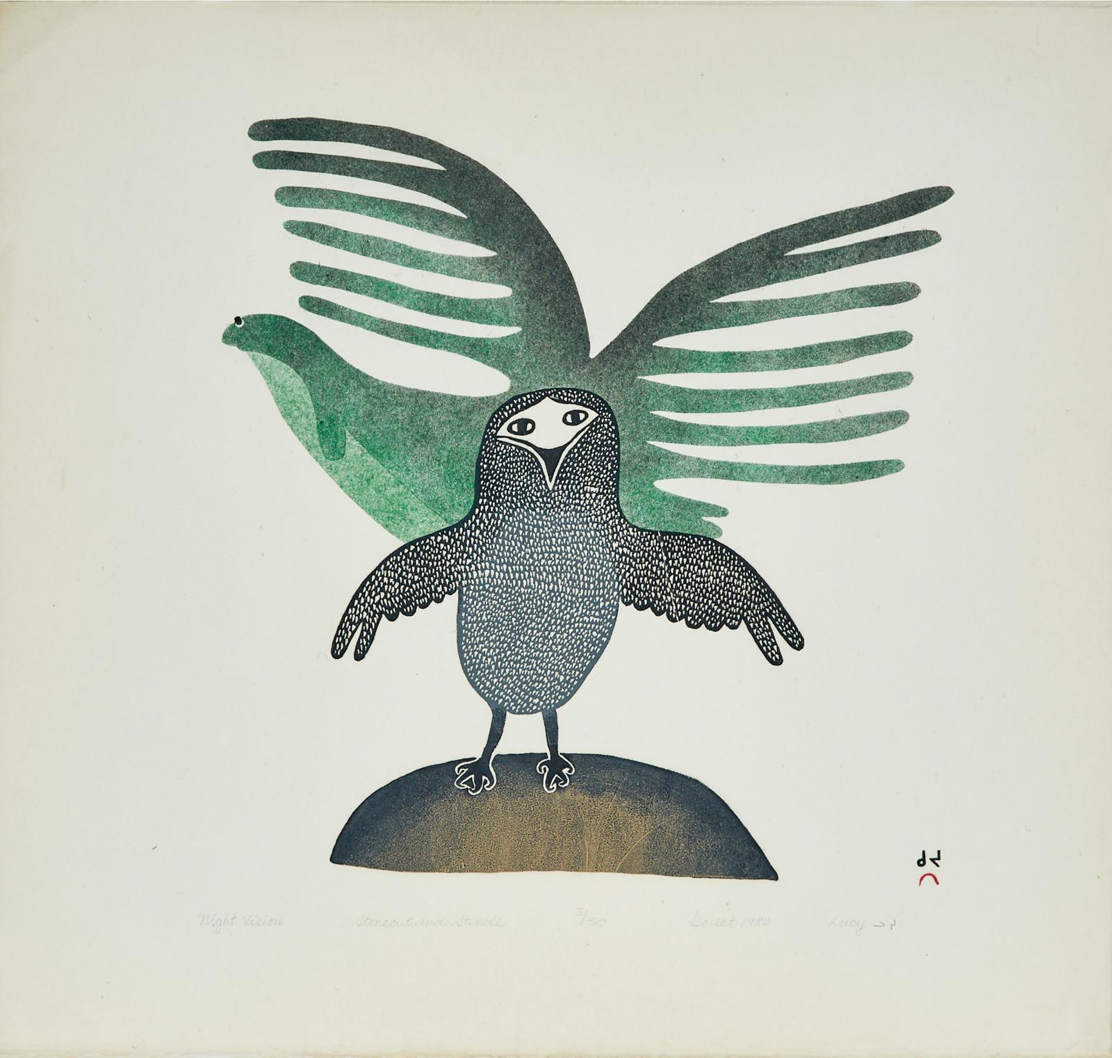 Lucy Qinnuayuak (1915-1982) - Night Vision