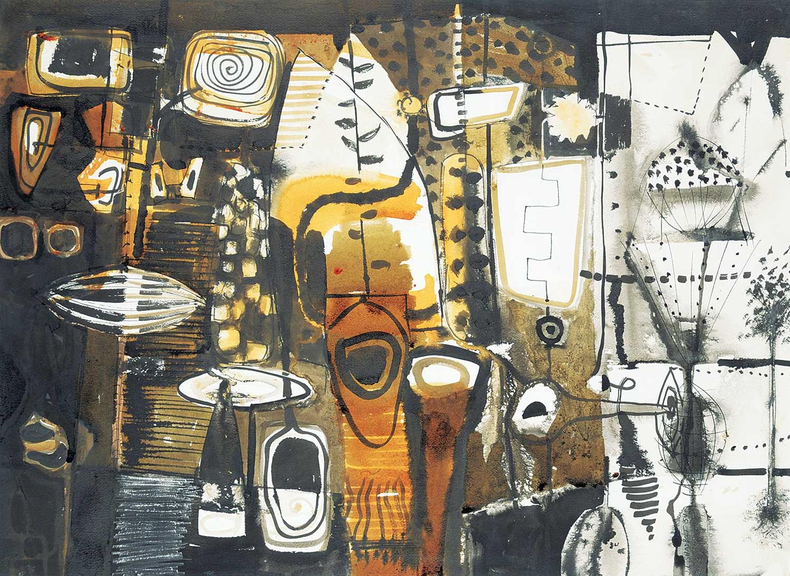 Jack Leaonard Shadbolt (1909-1998) - Theme in Black and Gold