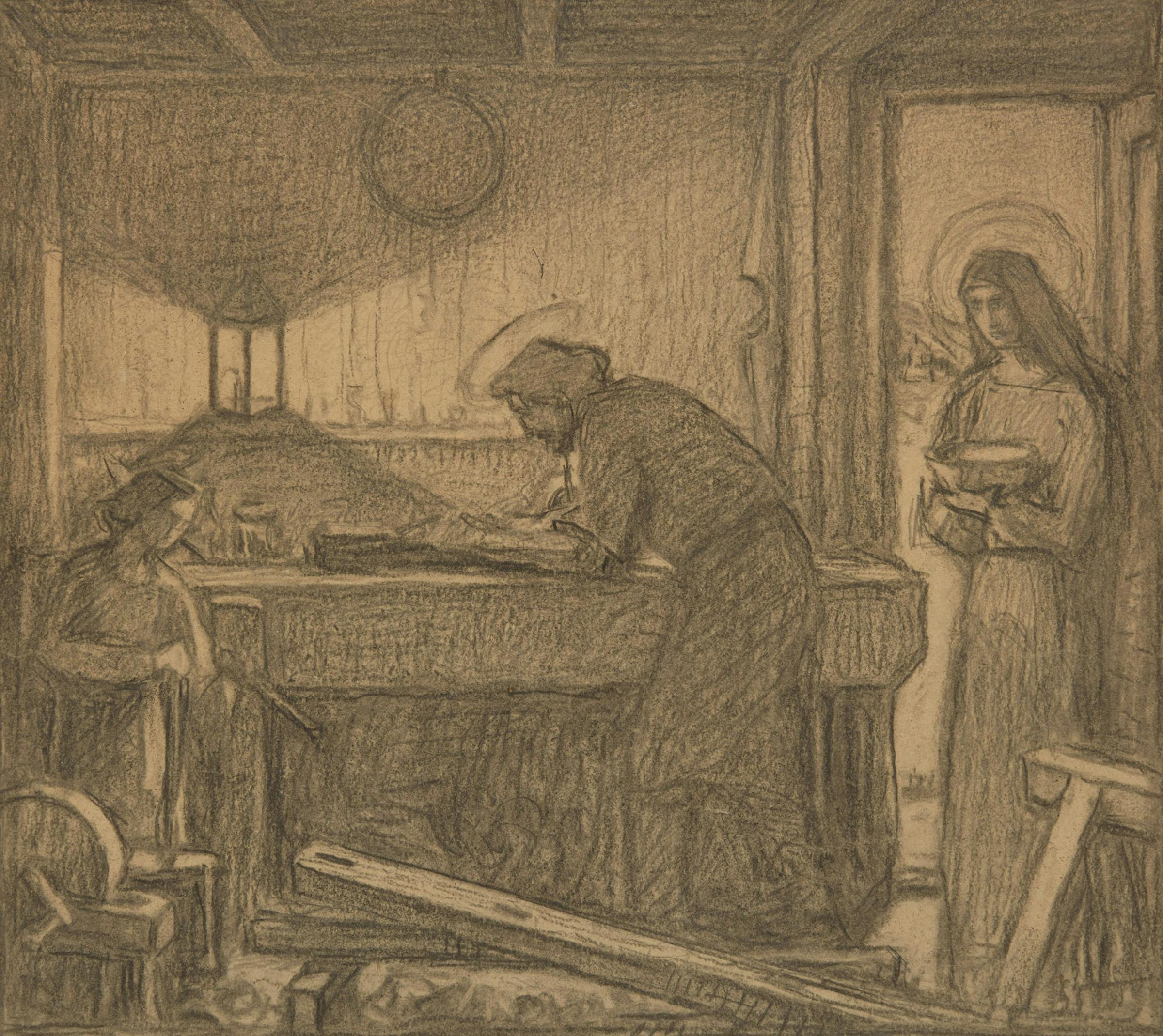 Ozias Leduc (1864-1955) - La Sainte famille en atelier