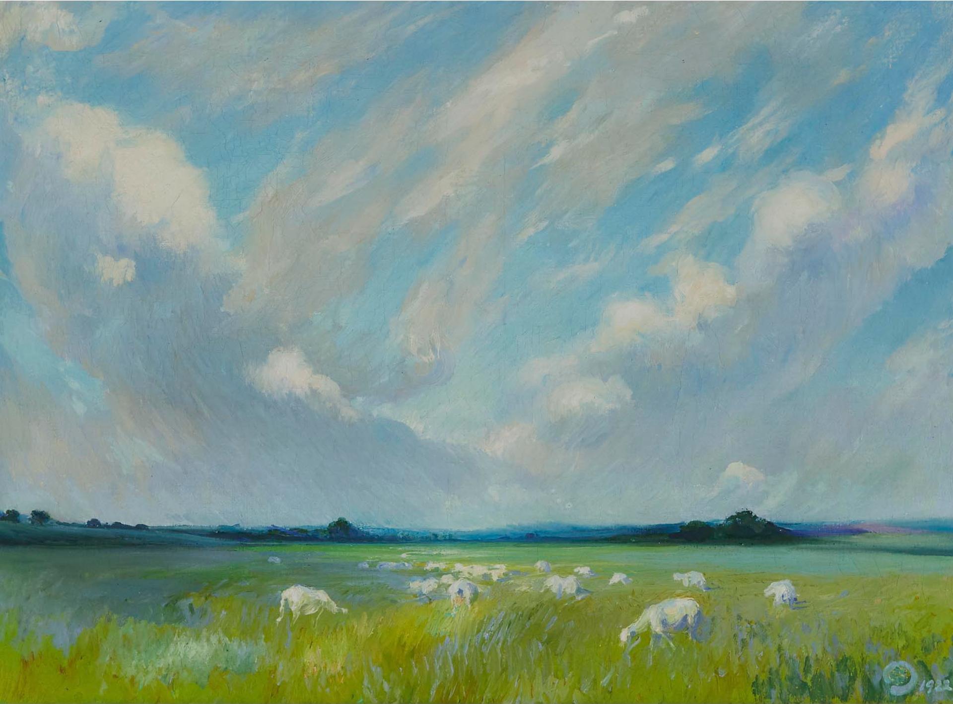 Ernest Percyval Tudor-Hart (1873-1954) - Early Morning On The Sussex Downs, 1922