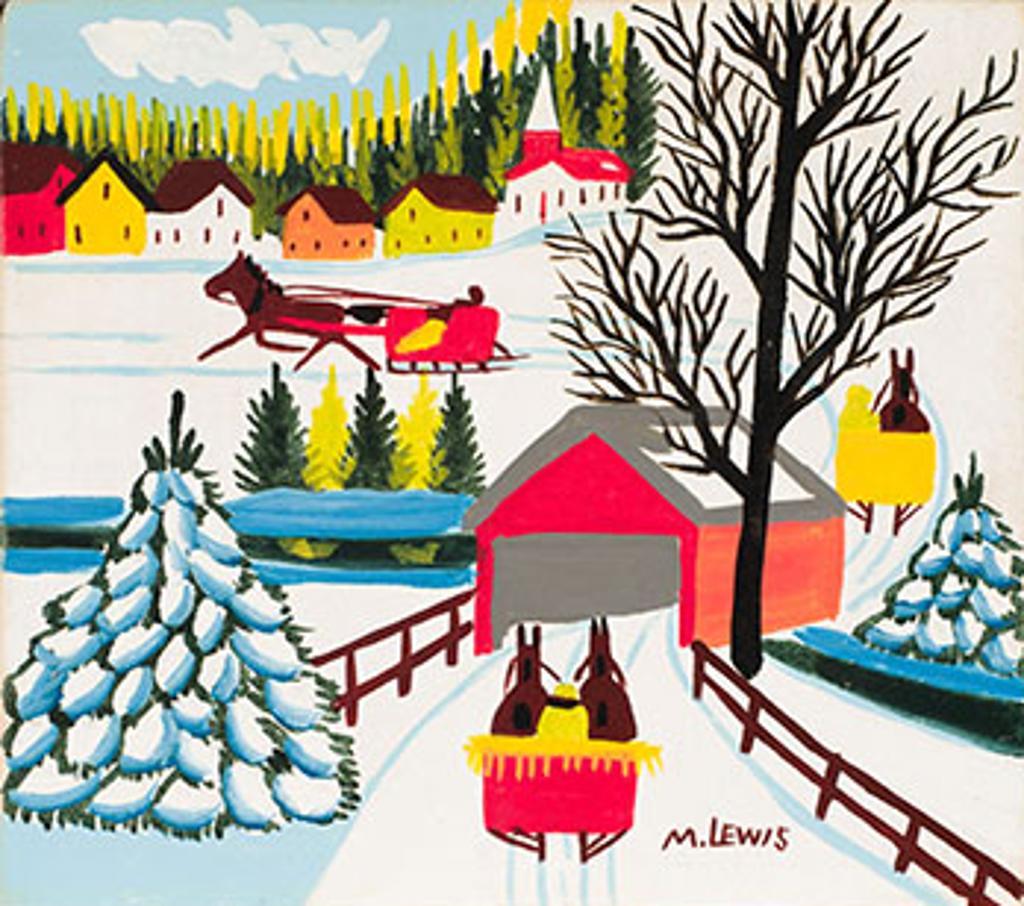Maud Kathleen Lewis (1903-1970) - Covered Bridge in Winter
