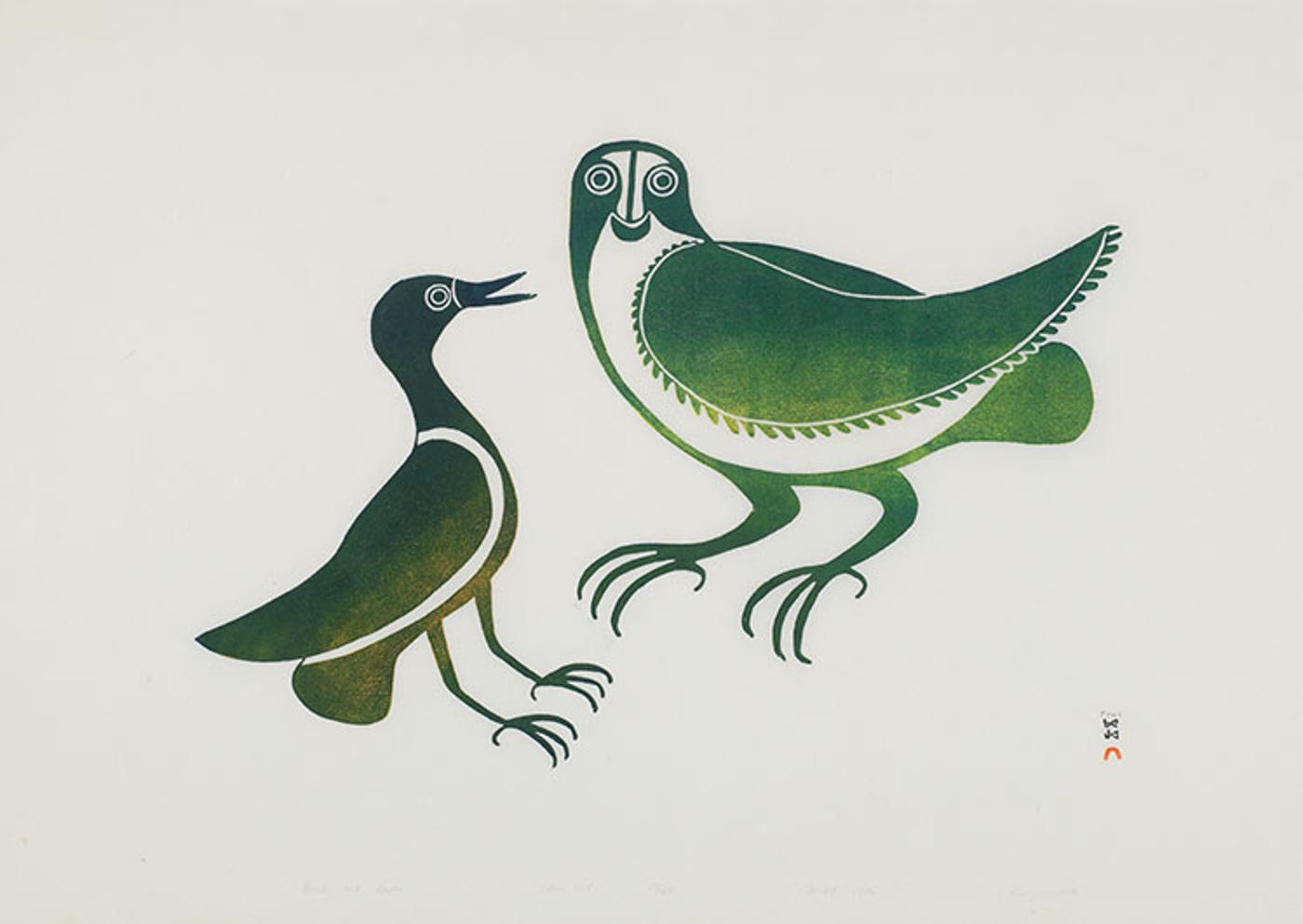 Kingmeata Etidlooie (1915-1989) - Hawk and Raven