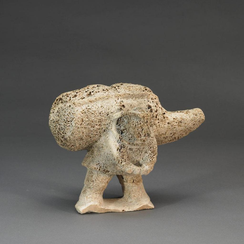 Isa Piungituq (1954) - Inuk Carrying A Large Pack