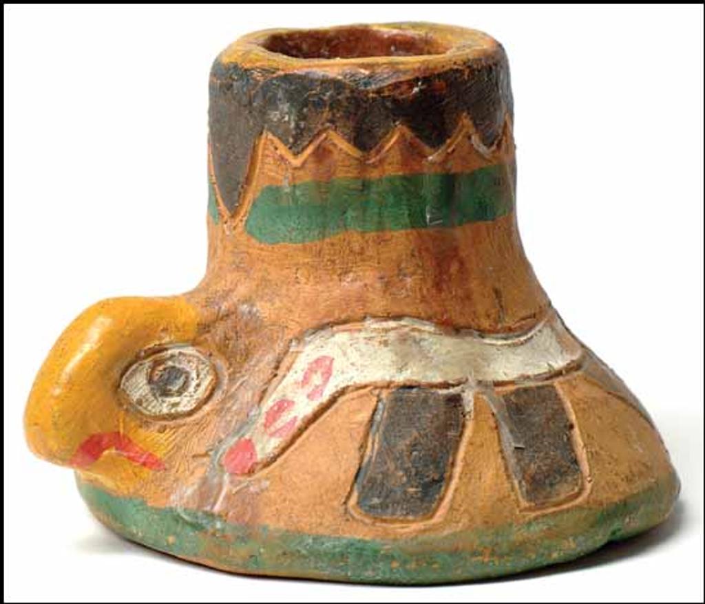 Emily Carr (1871-1945) - Klee Wyck Ceramic Candlestick - Turtle Motif
