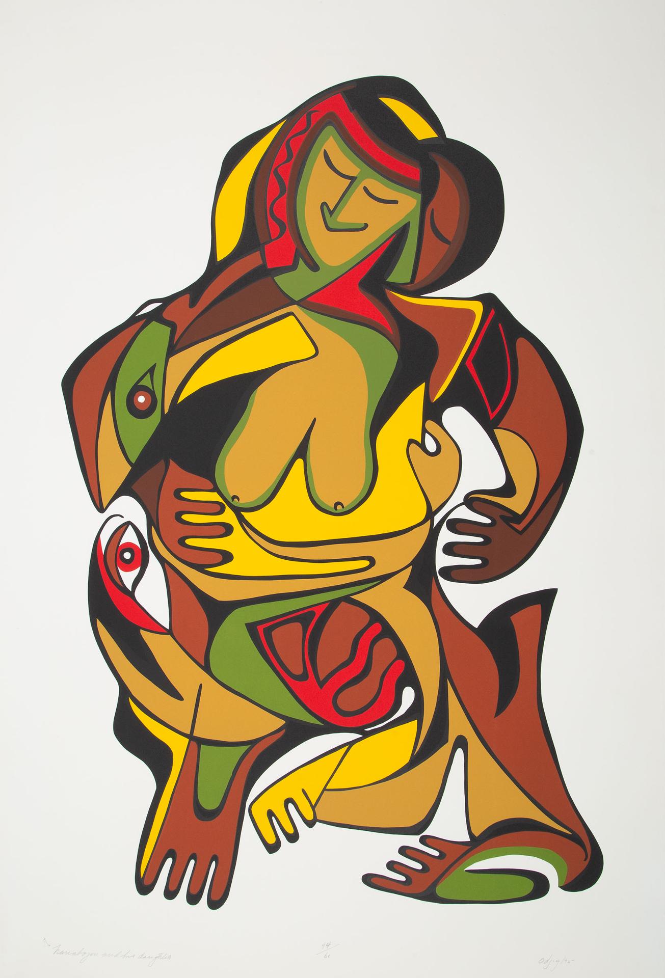 Daphne Odjig (1919-2016) - Nanabajou And His Daughter
