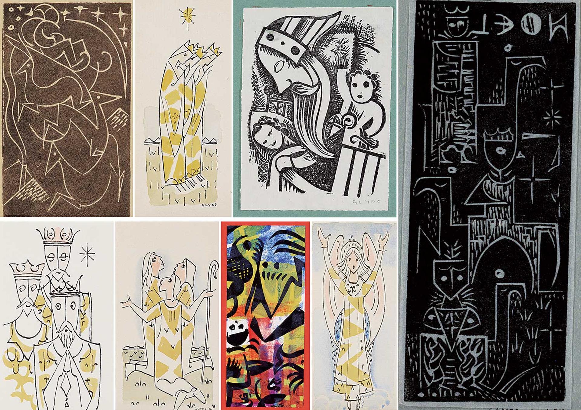 Henry George Glyde (1906-1998) - LOT OF EIGHT CHRISTMAS CARDS from the 1990s