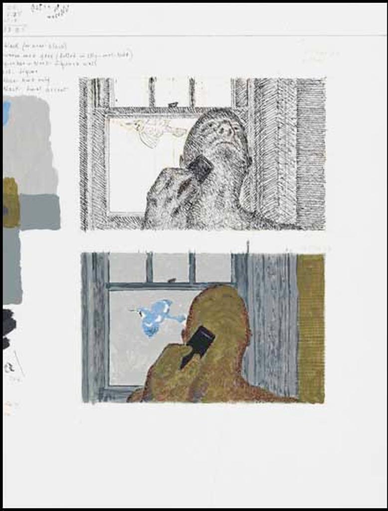 Alexander (Alex) Colville (1920-2013) - Study for Artist and Blue Jay