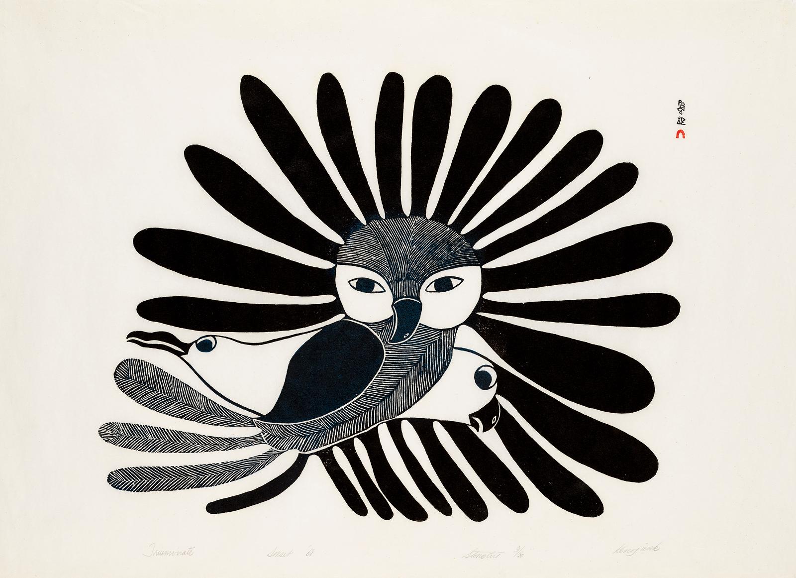 Kenojuak Ashevak (1927-2013) - Triumvirate