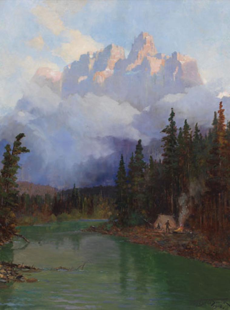 Frederic Martlett Bell-Smith (1846-1923) - Morning Campfire Below Castle Mountain