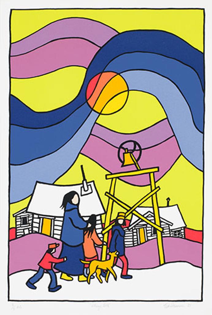 Ted Harrison (1926-2015) - Village Bell