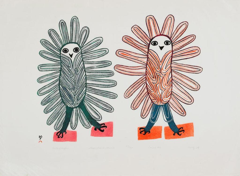 Lucy Qinnuayuak (1915-1982) - Owls Of Baffin