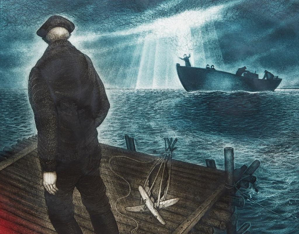 David Lloyd Blackwood (1941-2022) - Molly Glover leaving Bragg's Island