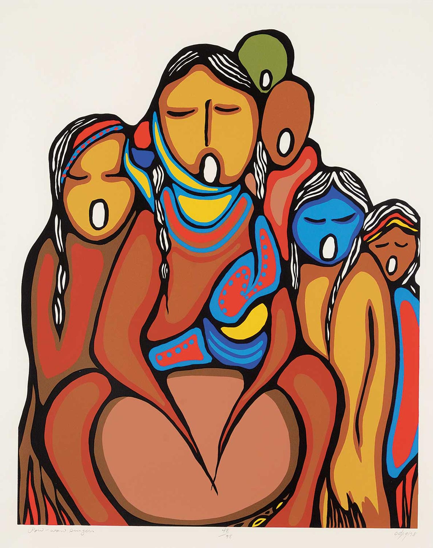 Daphne Odjig (1919-2016) - Pow-wow Singers  #48/98