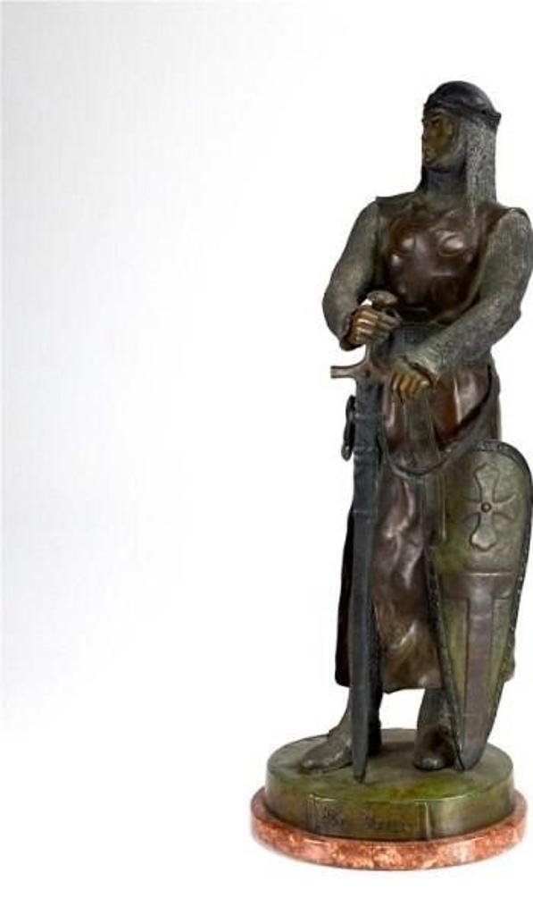 Maurice Constant Favre (1875-1919) - Cold painted bronze entitled Le Preur