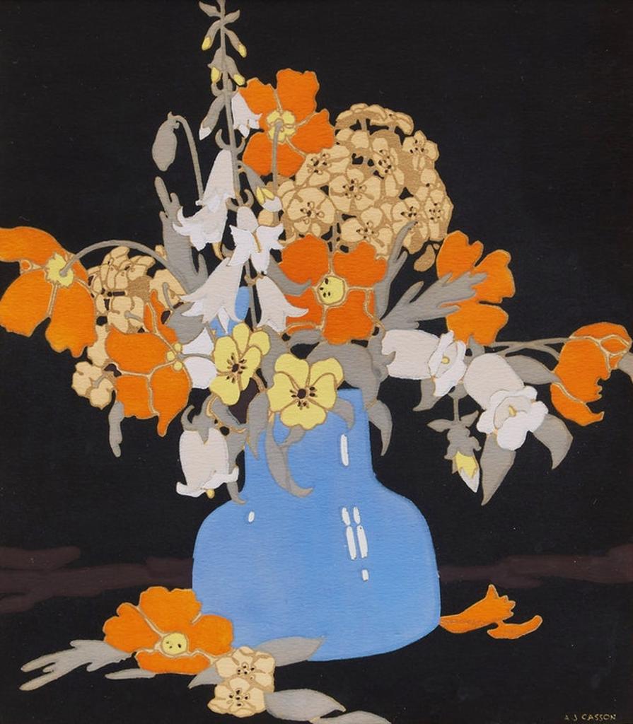 Alfred Joseph (A.J.) Casson (1898-1992) - Early Wild Roses; Flowers; Nasturiums
