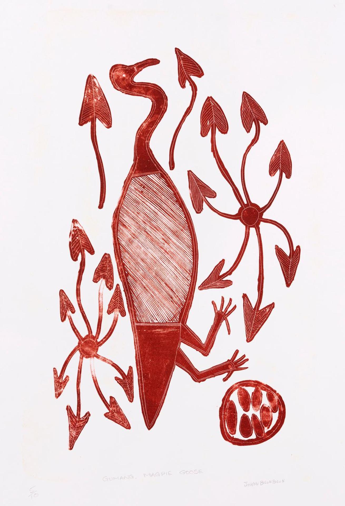 John Bulunbulun (1946-2010) - Gumang, Magpie Goose