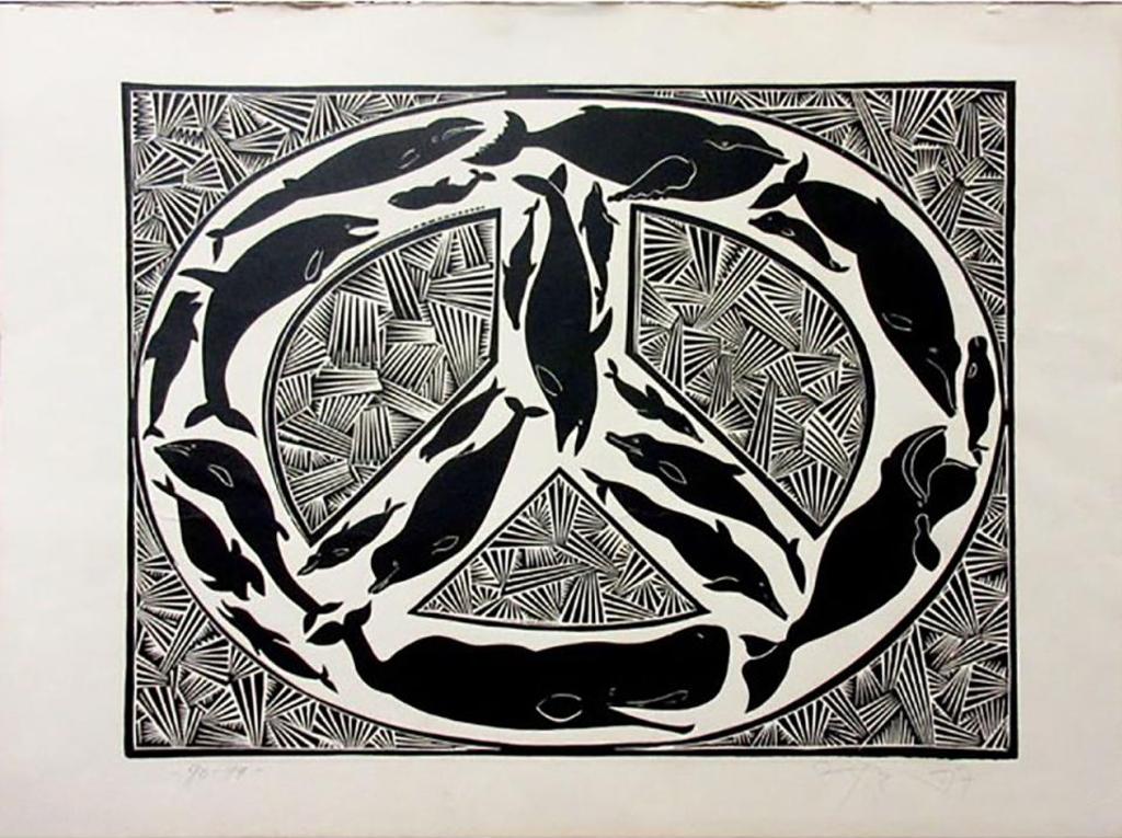 Harold Barling Town (1924-1990) - Whale Peace Scrimshaw