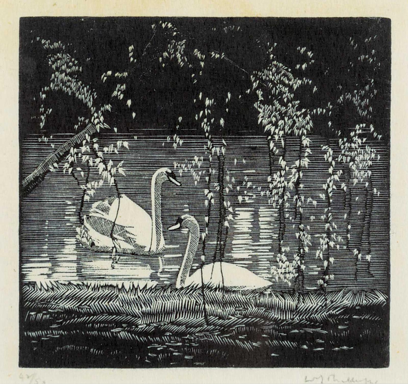 Walter Joseph (W.J.) Phillips (1884-1963) - Swans  #42/50