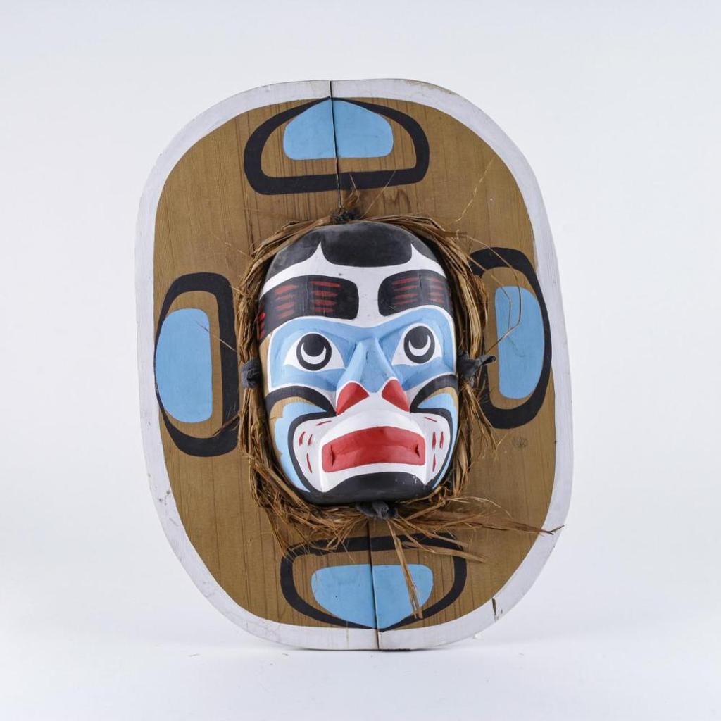 Carl Simeon (1963) - a carved and polychromed cedar Moon mask