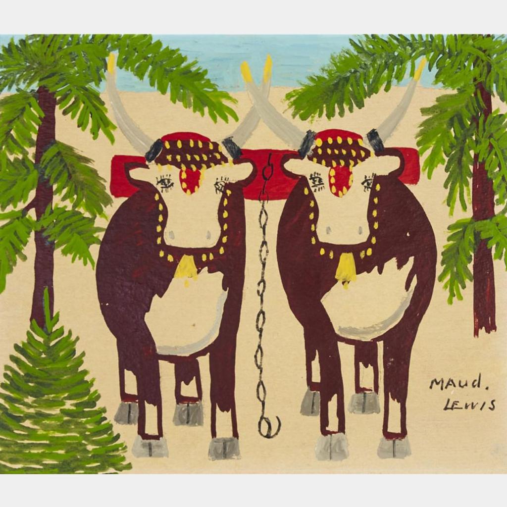 Maud Kathleen Lewis (1903-1970) - Team Of Oxen