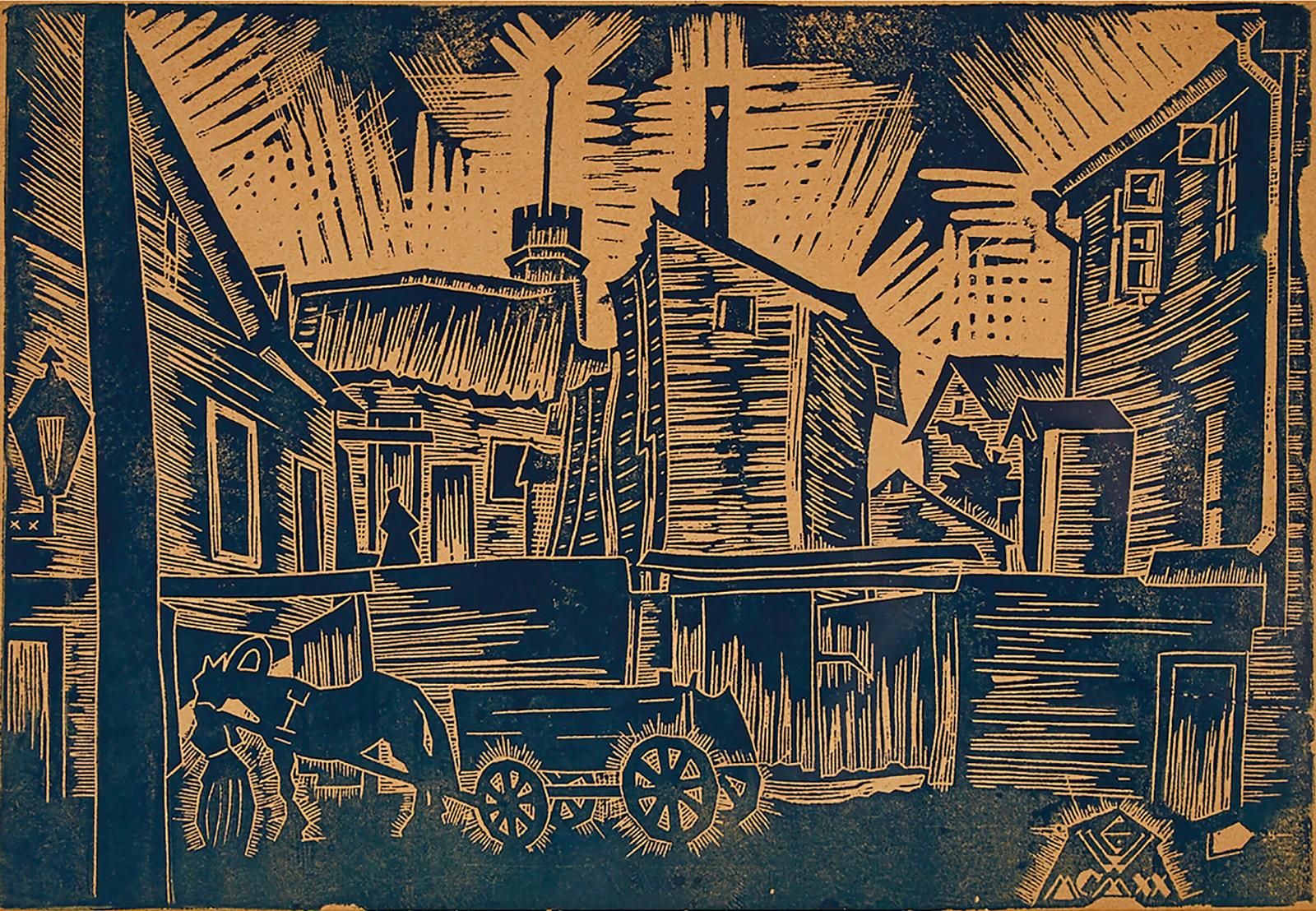 Eduard Wiiralt (1898-1954) - Aguilihoov Hobusega (Tanav) (Horse In Street), 1920 [from The