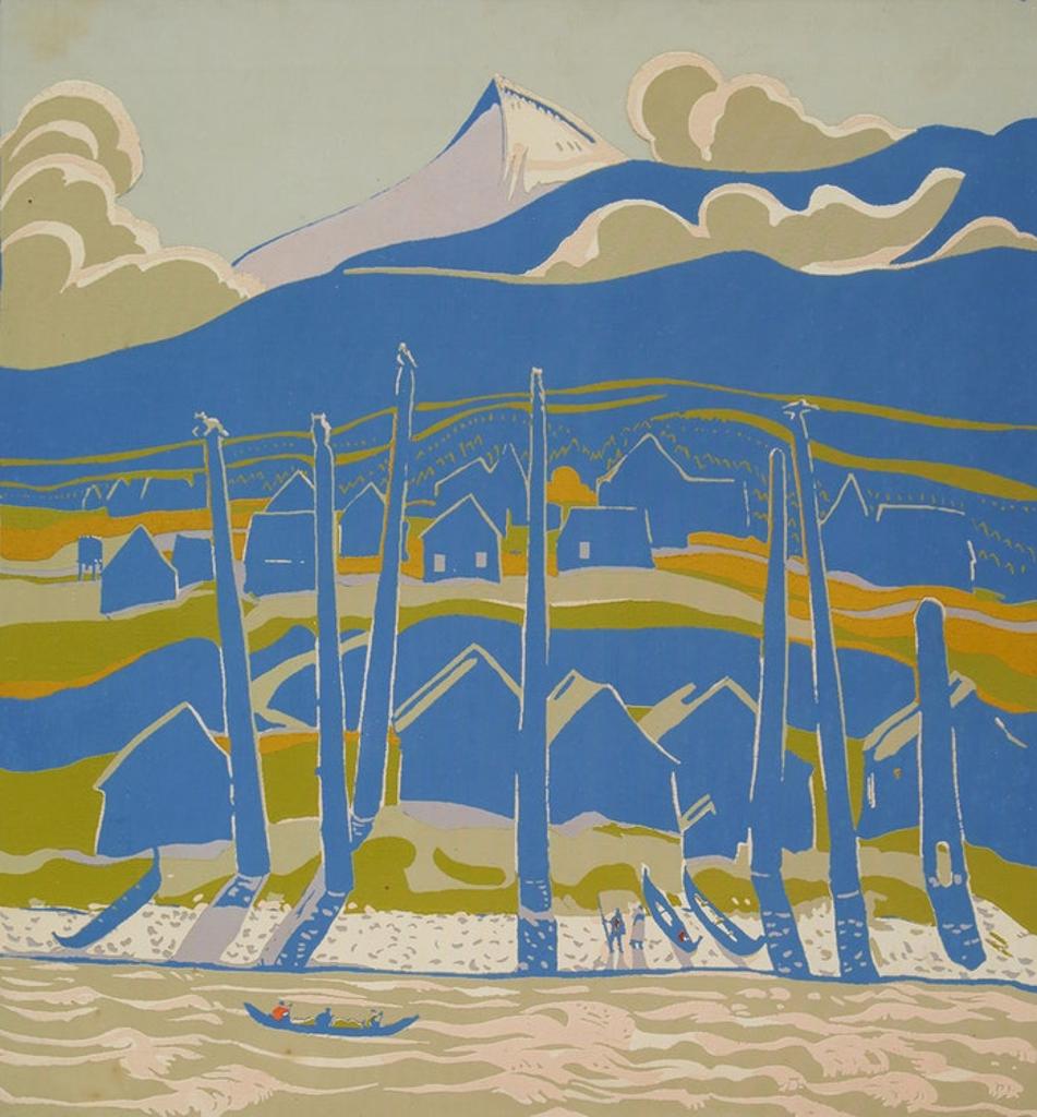 Alexander Young (A. Y.) Jackson (1882-1974) - Skeena River (The Native Town of Gitsegukla)