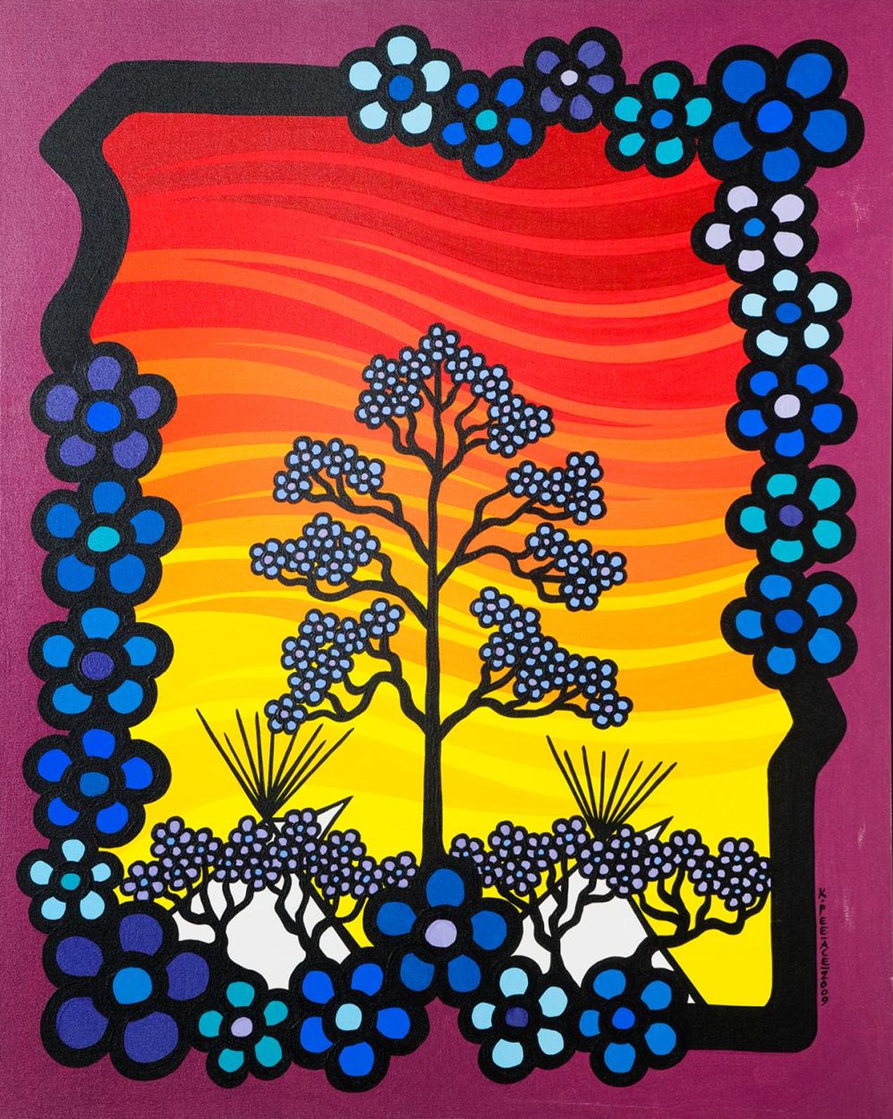 Kevin Pee-Ace (1972) - Untitled - Tree and Teepees