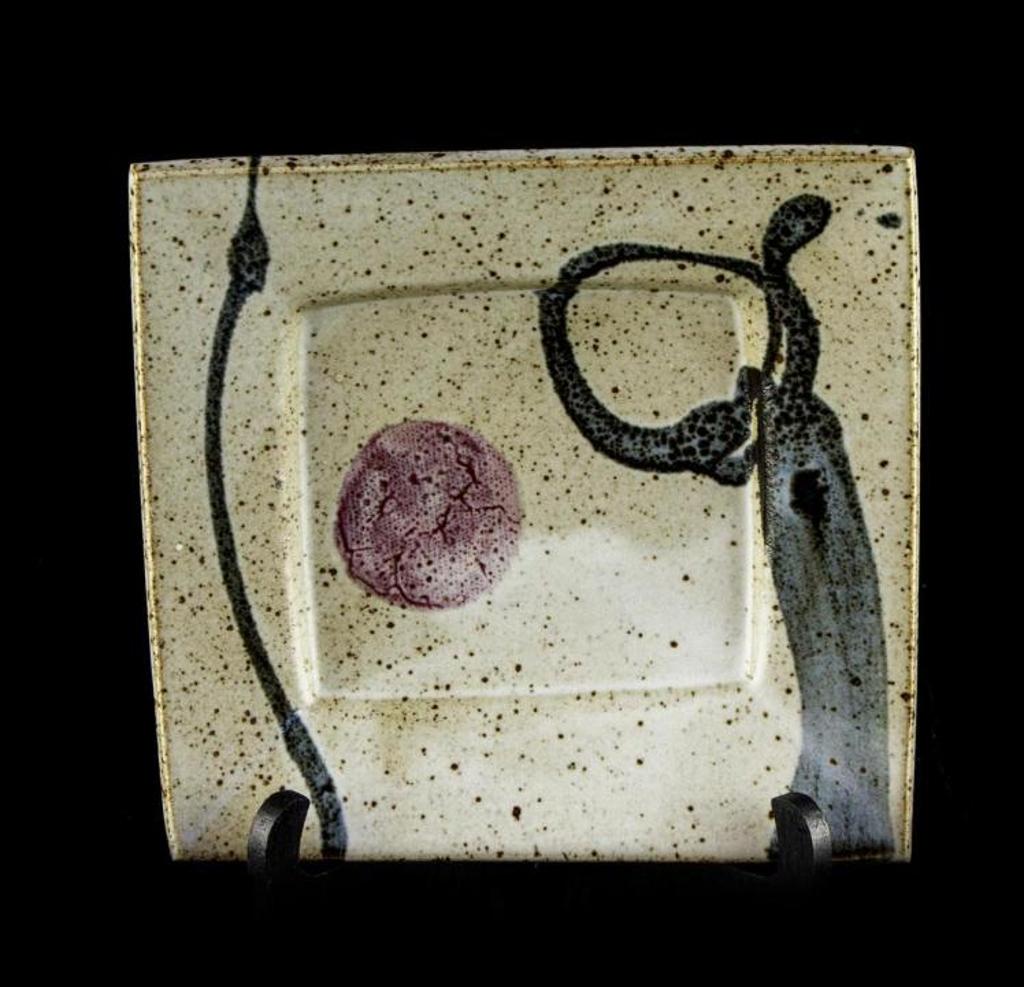 Wayne G. Ngan (1937-2020) - a square footed ceramic slab plate