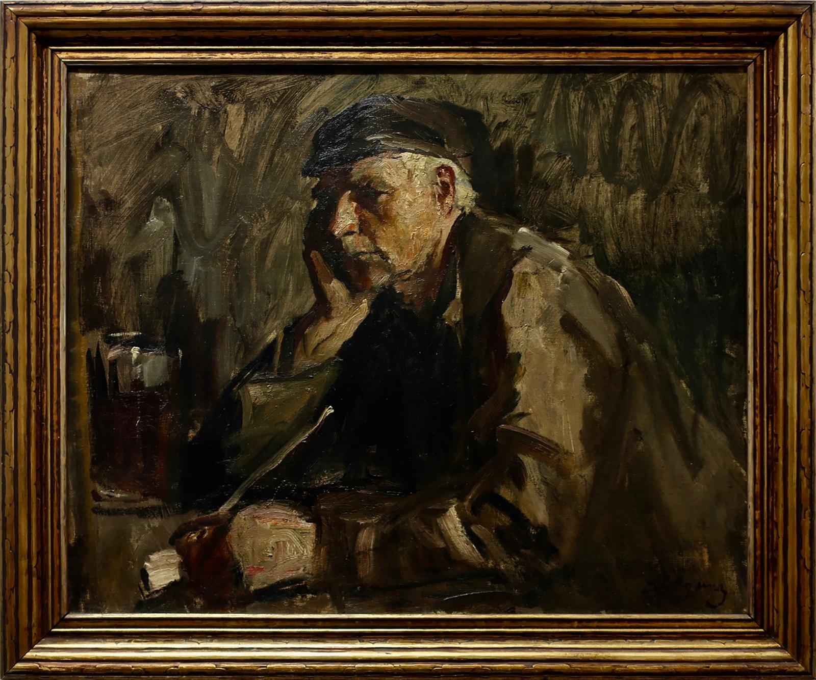 Baruch Lopes de Leao Laguna (1864-1943) - Seated Man With Pipe