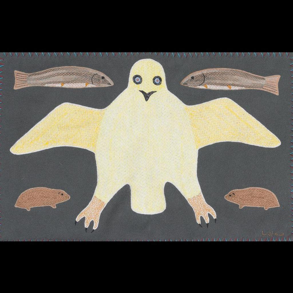 Victoria Mamnguqsualuk (1930-2016) - Opik With Lemmings And Fish